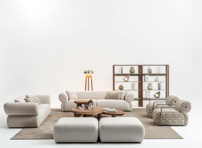 Sofa set 6 pieces. Living landscape Seater Stool Living room Set Modern Design